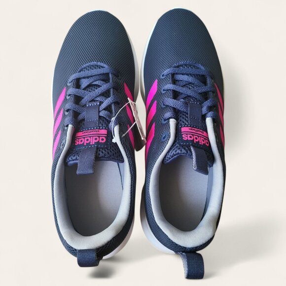 Adidas Lite Racer CLN Cloudfoam Running Shoes Navy Blue Pink Womens 6 NEW - Picture 7 of 12